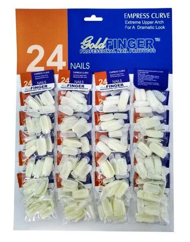 UNHA POSTICA CART C/24UN RETANGULAR GOLD FINGER