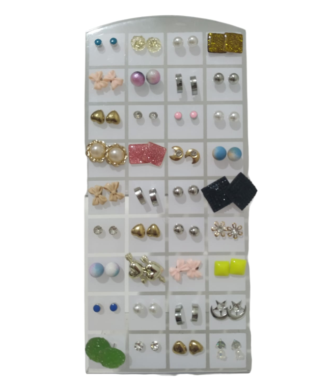 -BRINCOS SORTIDOS CART C/12 PARES JAN