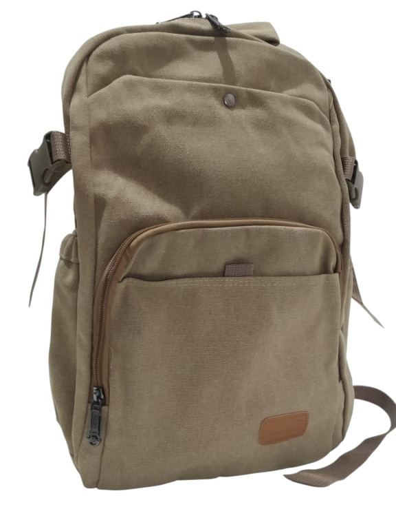 -MOCHILA DE LONA REFORCADA MASCULINA CHIC
