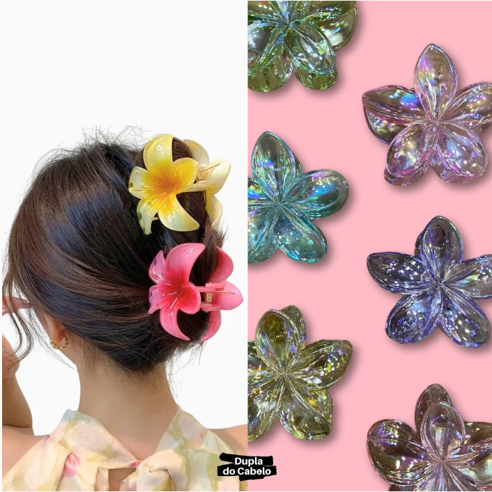 -PIRANHA PLASTICA GIGANTE FLOR C/ STRASS PCT C/12 CHIC