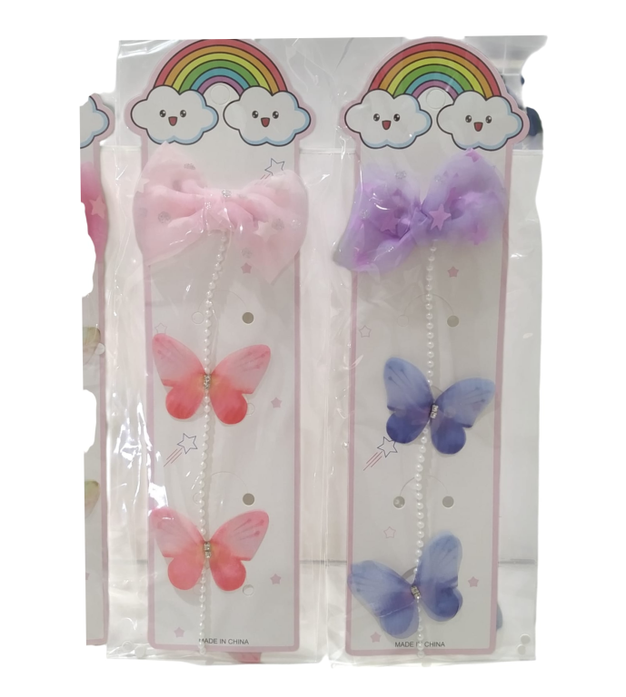 PRESILHA BICO DE PATO BORBOLETA FIO DE PEROLAS PCT C/12 CHIC