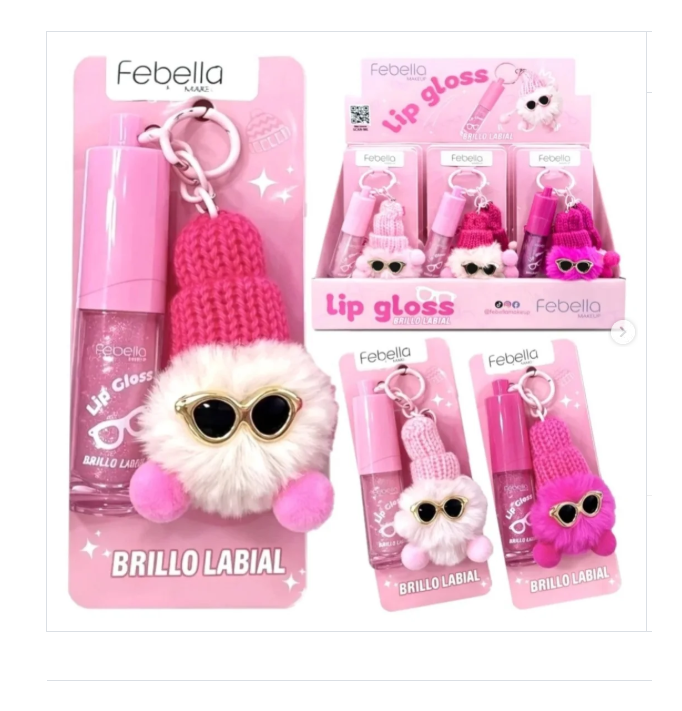 LIP GLOSS C/ CHAVEIRO CUTE 1/2/3 FEBELLA