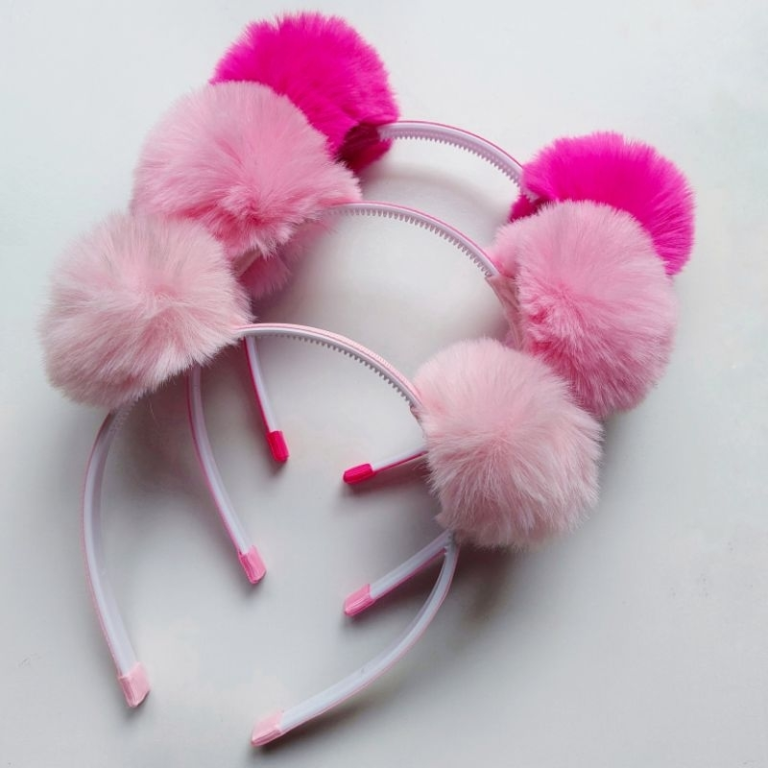 TIARA INFANTIL POM POM CORES CHIC