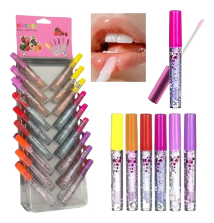 BRILHO LABIAL SORTIDOS C/36 FRUTAS 4 ANGELS