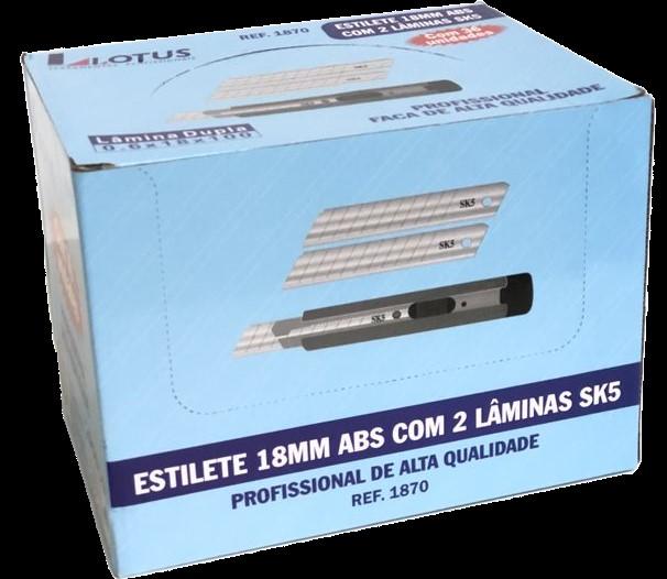 ESTILETE 18MM ABS C/ 2 LAM SK5 C/36
