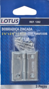 DOBRADICA ZINCADA 4  C/ PARAF. C/3 40/10