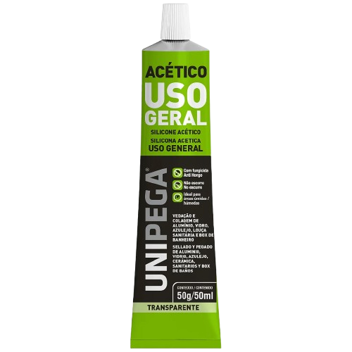 SILICONE ACETICO INCOLOR USO GERAL 50ML ALUMINIO