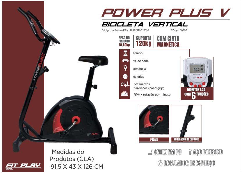 BICICLETA ERGOM MAGNETICA VERTICAL POWER PLUS V