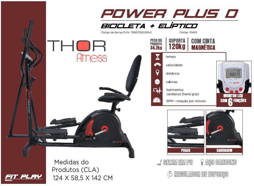 BICICLETA HORIZONTAL+ELIPTICO POWER PLUS D