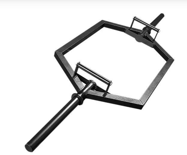Barra Hexagonal maciça Olimpica Preta Pegada cromade rec.
