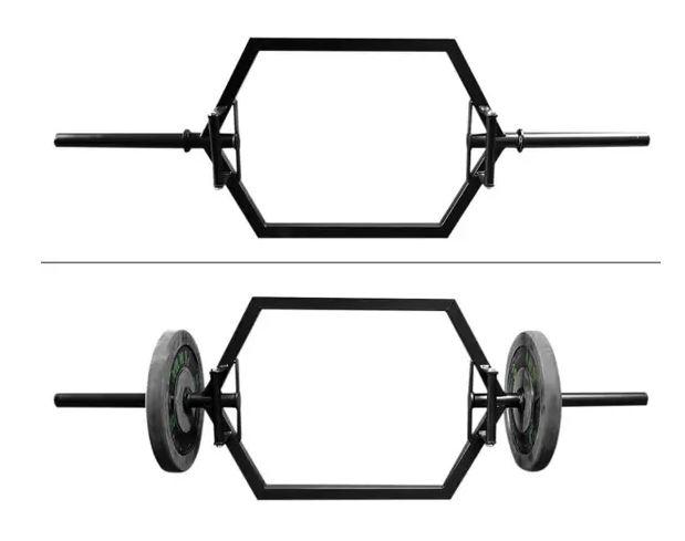 Barra Hexagonal maciça Olimpica Preta Pegada cromade rec.
