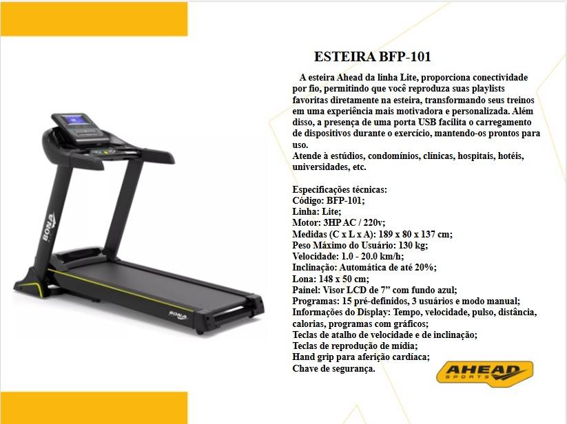 ESTEIRA PRO COM INCLINAÇÃO (TREADMILL) - AHEAD LITE - PRETO