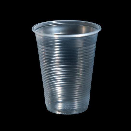 Copo Plástico Estriado (PP) Transparente. 300ml.