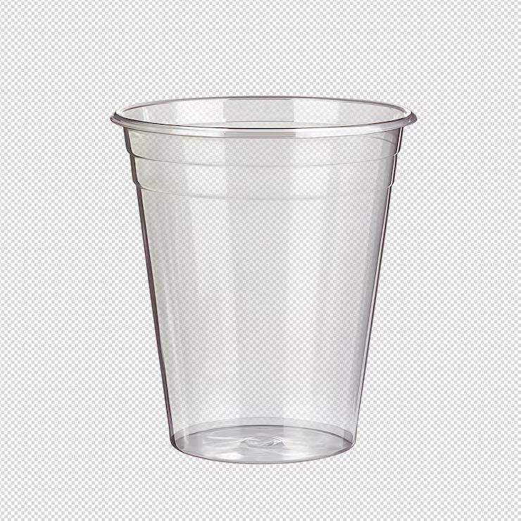 Copo Plástico Estriado (PP) Transparente 500ml.