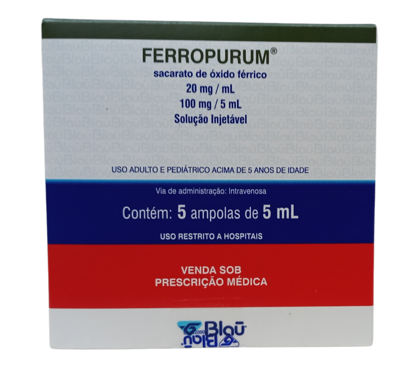 FERROPURUM 20MG/ML IV INJET. 5ML C/5 VP