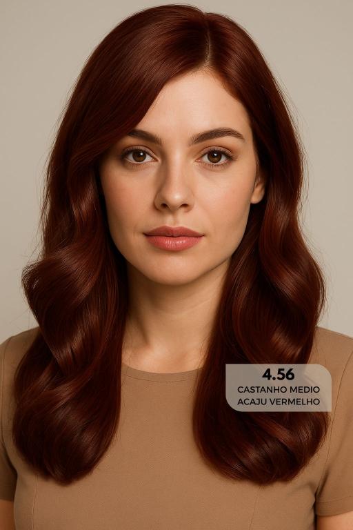 Coloração 4.56 - Castanho Médio Acaju Vermelho