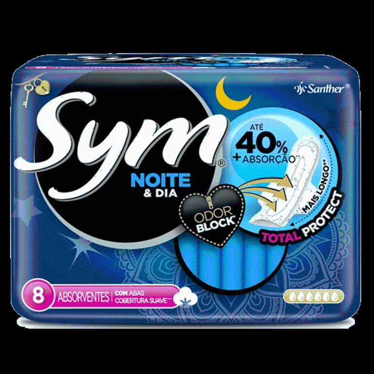 ABSORVENTE SYM NOITE E DIA COM ABAS C/8UNI