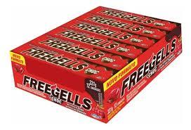 BALA FREEGELS CEREJA E CHOCOLATE display com 12un