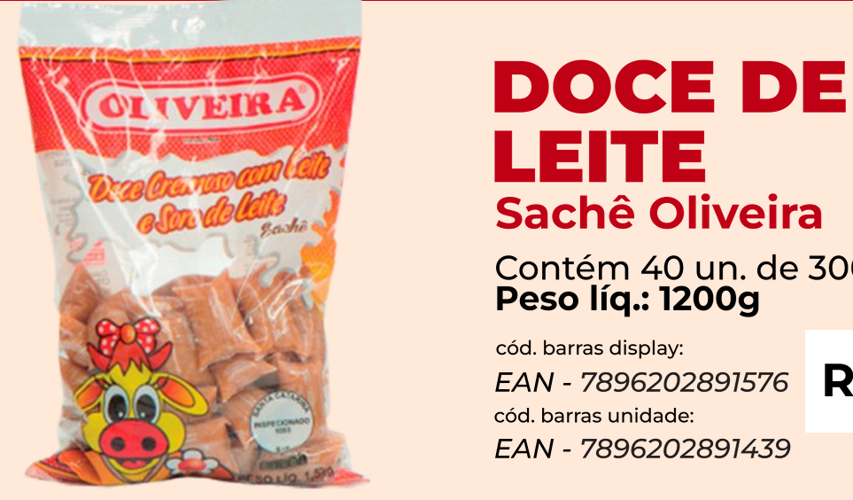 DOCE DE LEITE SACHET OLIVEIRA 40X30G
