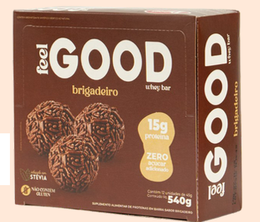 FEEL GOOD BARRA DE PROTEINA BRIGADEIRO 12X45G