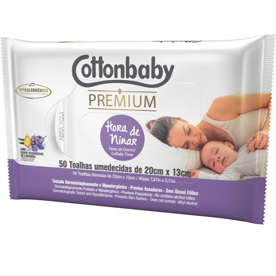Toalha Umed Cottonbaby Hora de Ninar C/50