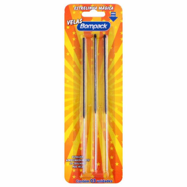 Vela Aniversario Bompack . Estrelinha Mágica 4x1