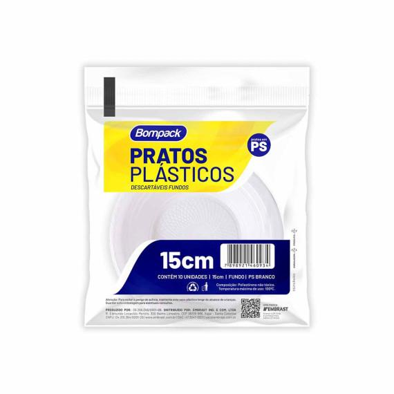 Prato Descart Bompack Branco 10x15cm