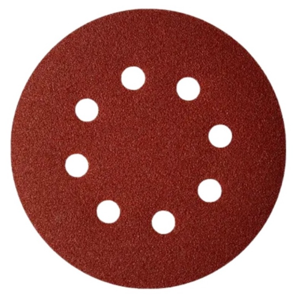 DISCO DE LIXA BASE VELCRO 115MM 8 FUROS GRAO 60 10PCS