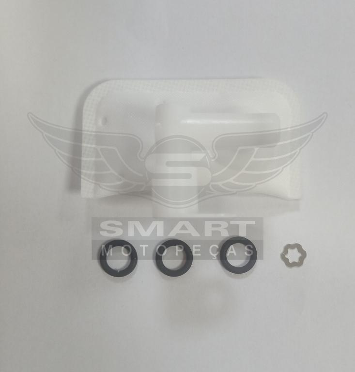FILTRO REFIL BOMBA COMBUSTIVEL C/ ANEL FACTOR 125I 17-21/FACTOR 150 16-21/XTZ1 50 14-21/ FAZER 150 14-21
