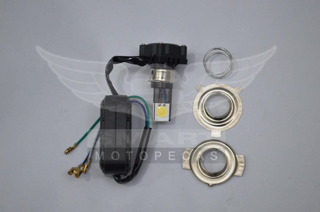 LAMPADA FAROL LED 3 LEDS CG/TITAN150 09-18/YBR FACTOR/CB 300R 18W/2000LM