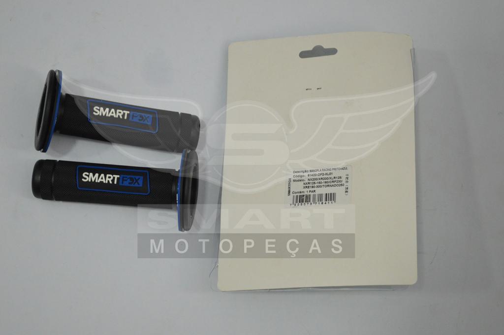 MANOPLA RACING PRETO/AZUL NX200/XR200/XLR 125/NXR125-150-160/CRF230/XRE190-300/TORNADO250