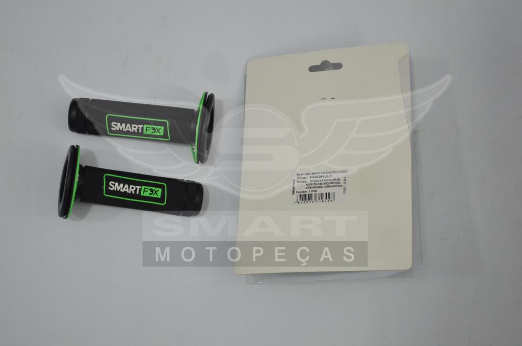 MANOPLA RACING PRETO/VERDE NX 200/XR 200/XLR 125/NXR 125-150-160/CRF 230/XRE 190-300/TORNADO 250