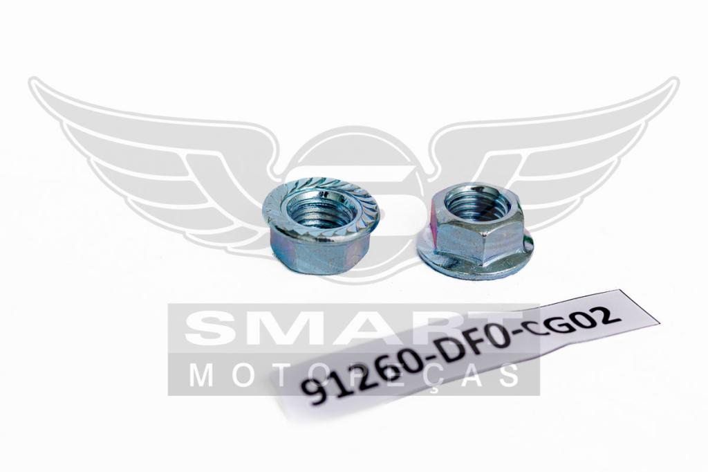 PORCA COROA TITAN125 95-99/TODAY125 89-94/TITAN125 KS-KSE 00-04/FAN125 05-08 FLANGE 10MM CHAVE 14MM