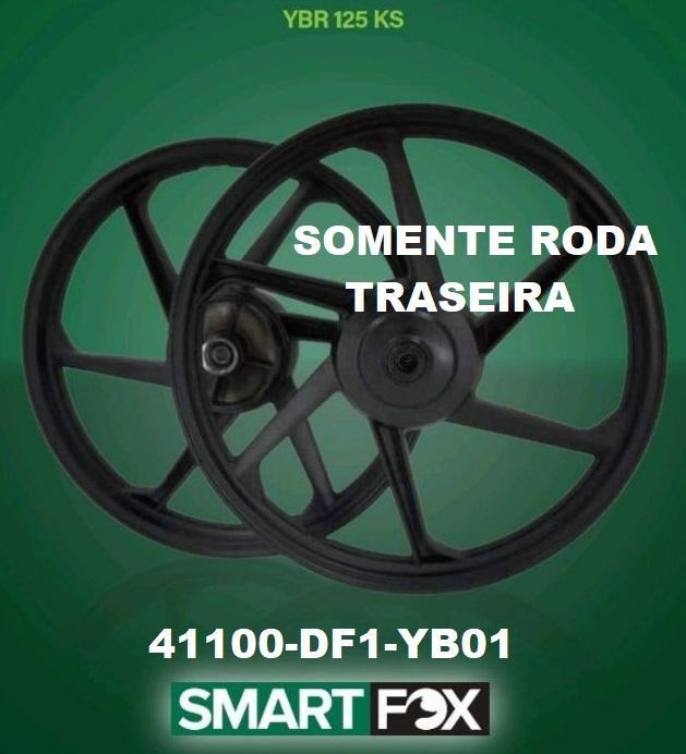 RODA ALUMINIO PRETA 6 PALITOS YBR125K 09-16/E 09-16/K1 14-16/PRO K1 14 TRAS C/ ROLAMENTO
