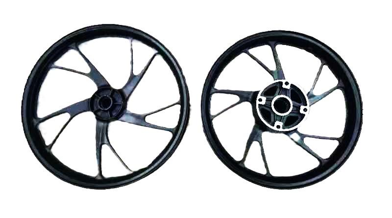 RODA ALUMINIO PRETA 5 PALITOS BROS160 EDD 15-24/XRE190A 16-24 C/ ROLAMENTO PE DE GALINHA