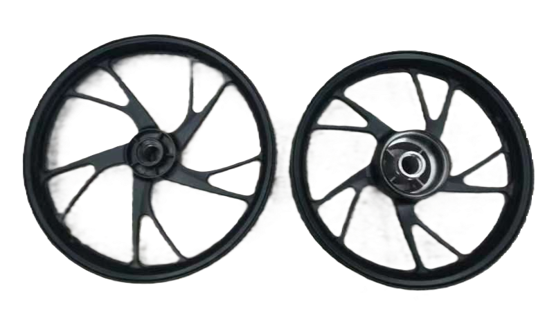 RODA ALUMINIO PRETA 5 PALITOS BROS150 ESD 03-14 C/ ROLAMENTO PE DE GALINHA