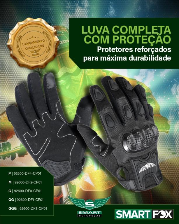 LUVA COMP C/ PROTECAO PRETO P