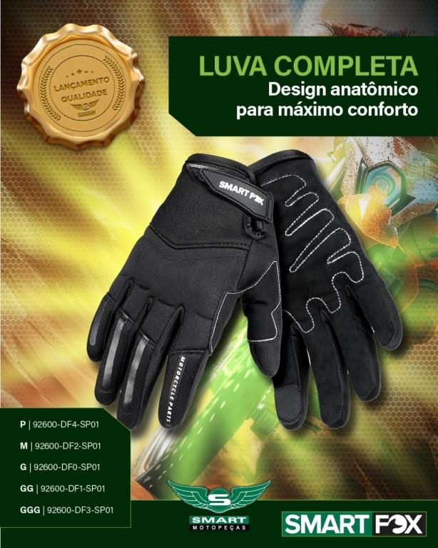 LUVA COMP S/ PROTECAO PRETO M