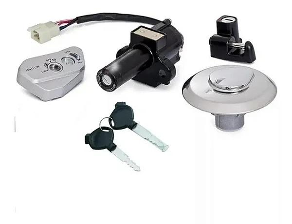 CHAVE IGNICAO KIT C/ TRAVA CAPACETE BLOQUEADOR TAMPA TQ BROS150 11-15