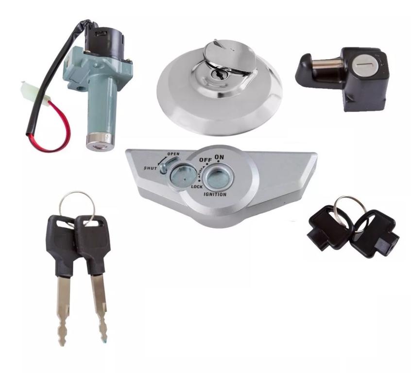 CHAVE IGNICAO KIT C/ TRAVA CAPACETE BLOQUEADOR TAMPA TQ TITAN150 ESD 09/EX 10