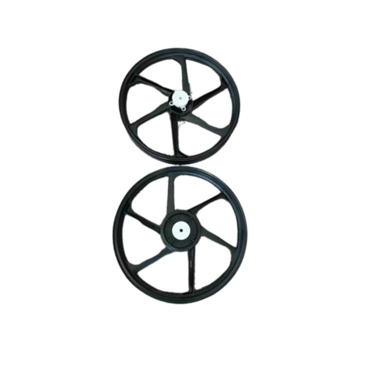 RODA ALUMINIO PRETA 6 PALITOS YBR125 ESD 00-08 C/ ROLAMENTO