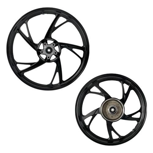 RODA ALUMINIO PRETA 5 PALITOS BIZ125+ 06-10/BIZ125 EX 11-24 C/ ROLAMENTO