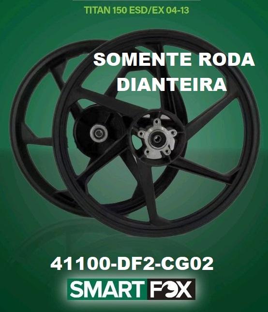 RODA ALUMINIO PRETA 6 PALITOS TITAN150 04-13 ESD DIANT C/ ROLAMENTO