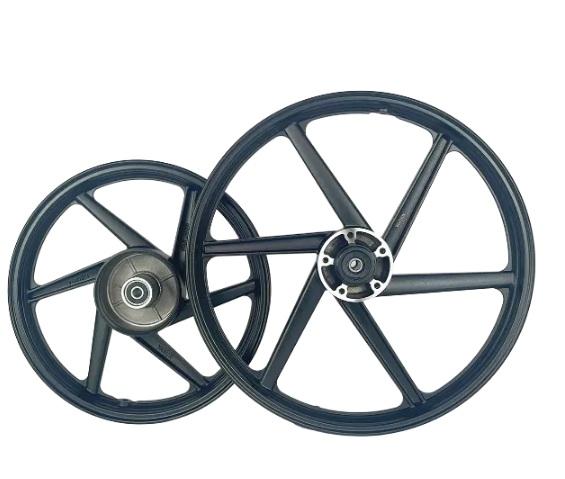 RODA ALUMINIO PRETA 6 PALITOS JET125SS 23-24 C/ ROLAMENTO