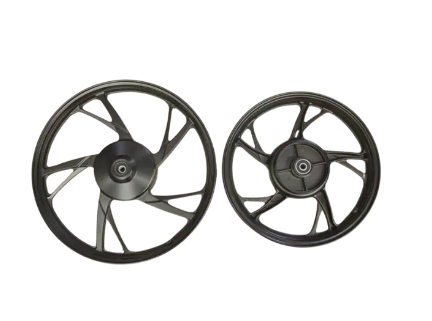RODA ALUMINIO PRETA 5 PALITOS BIZ125 ES 25- C/ ROLAMENTO