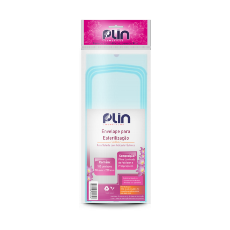 PLIN ENVELOPE DE ESTERILIZAÇÃO AUTO SELANTE 90X230MM C/100 UNIDADES