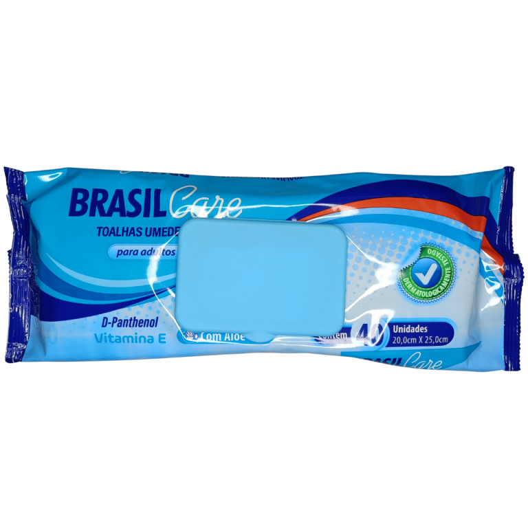 BRASIL CARE TOALHA UMEDECIDA ADULTO COM TAMPA C/40 UNIDADES