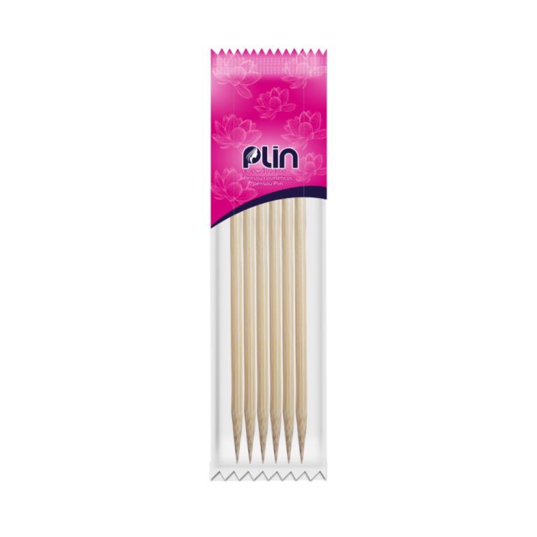 PLIN PALITO DE UNHA DE BAMBU 12,5 CM X 3 MM PONTA-CHANFRO PCT C/ 06 UNIDADES