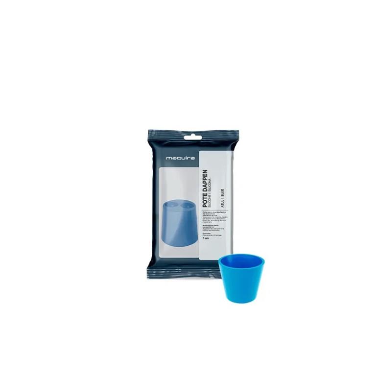 Pote de dappen em silicone azul - MAQUIRA