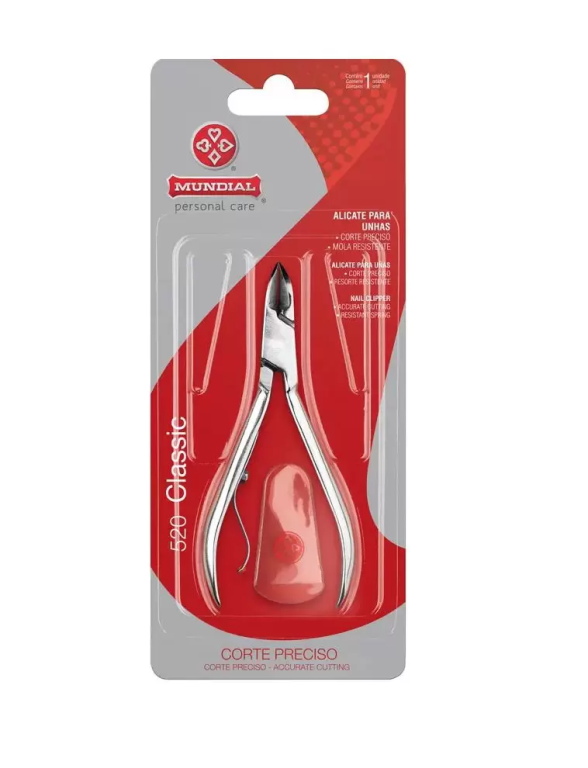 Alicate Para Unhas Das Mãos Aço Inox Classic 520 - Mundial